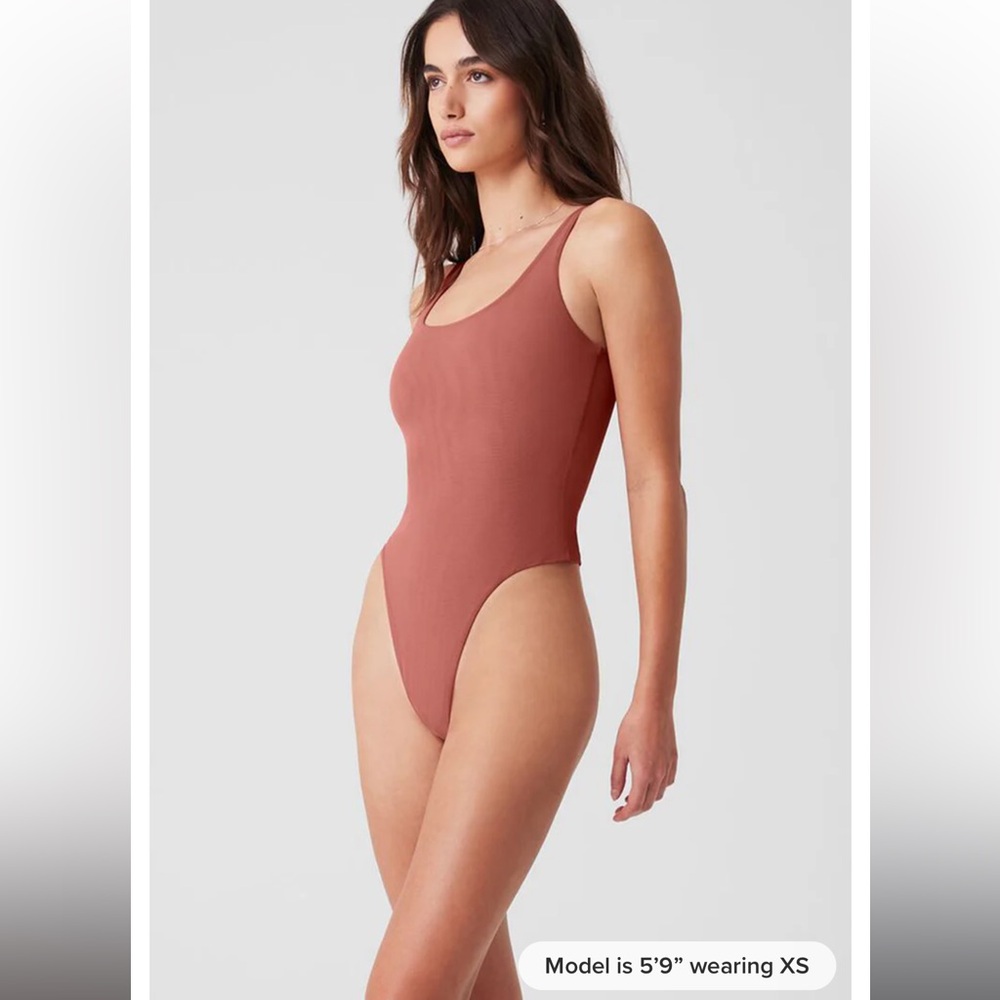 ALO Yoga Sheer Illusion Bodysuit PINK and BLACK